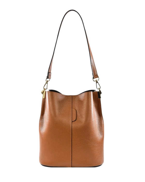 Borsa secchiello in vera pelle martellata con tracolla - SP Style Boutique
