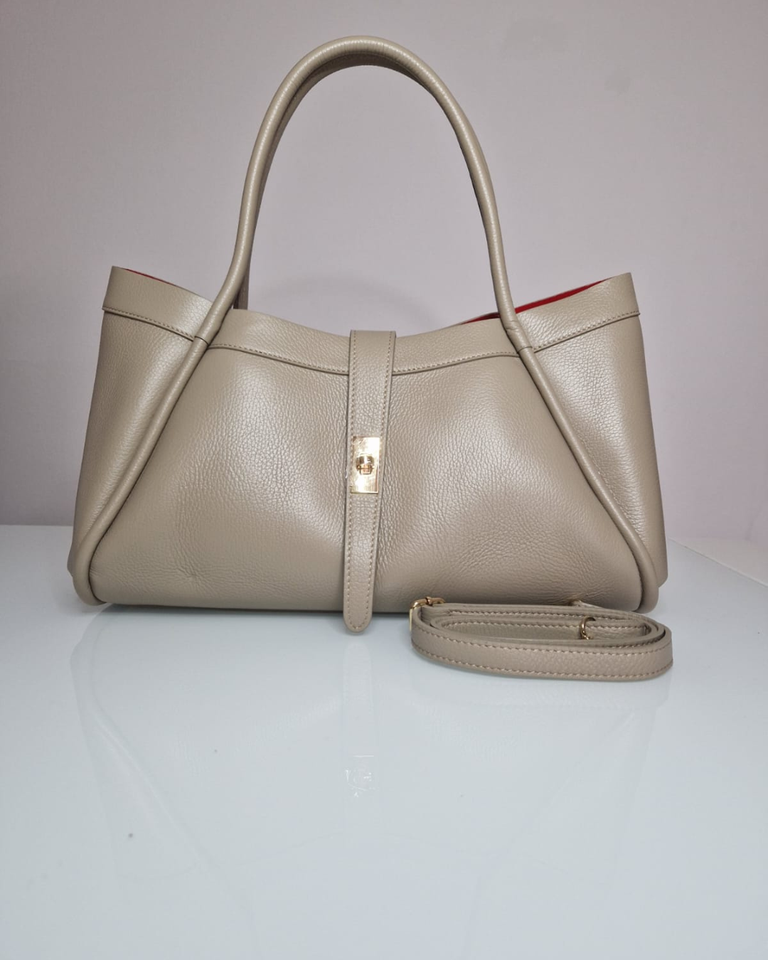 Bolso de mano y bandolera "Naomi" Piel auténtica - Made in Italy