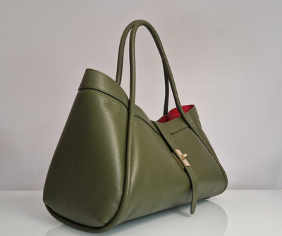 Bolso de mano y hombro Naomi de piel auténtica - Hecho en Italia - verde - SP Style Boutique