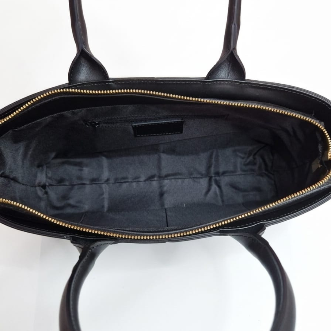 Borsa a Mano "Rosy" in Vera Pelle Liscia - Nera