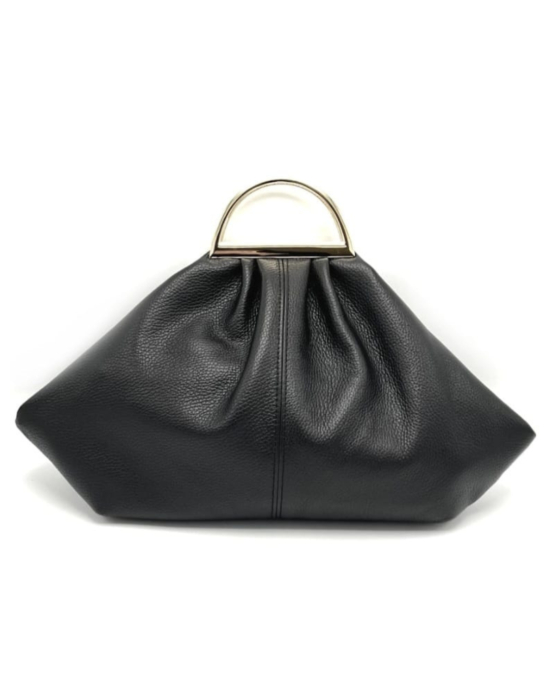 Borsa "Fiona" in vera pelle - Manico in metallo - Made in Italy