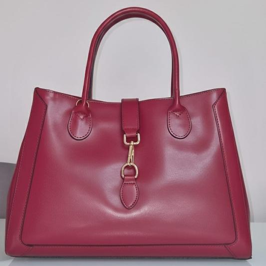 Borsa "Chloe" Vera Pelle Liscia Borgogna - Made in Italy