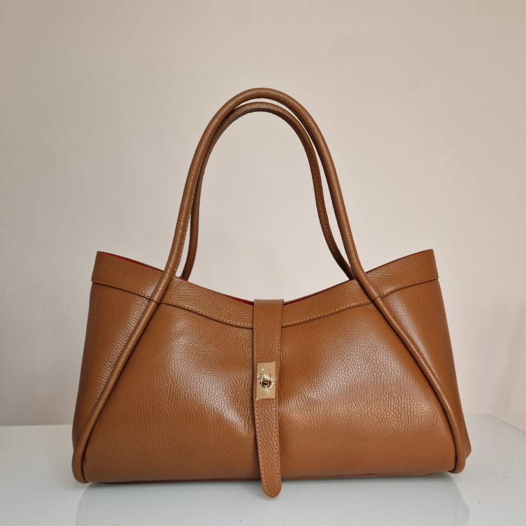 Bolso de mano y bandolera "Naomi" Piel auténtica - Hecho en Italia