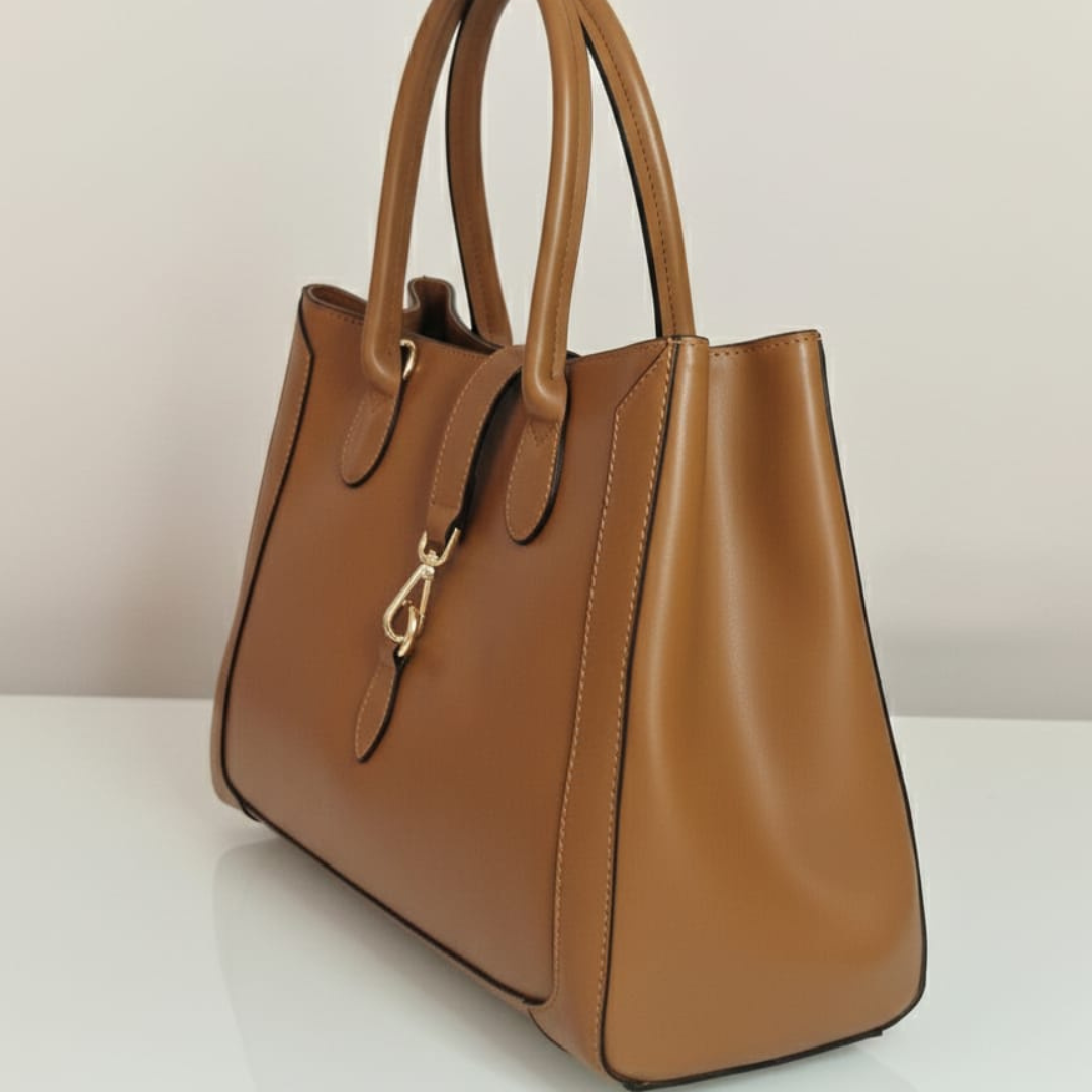 Sac « Chloé » en cuir véritable lisse - Fabriqué en Italie