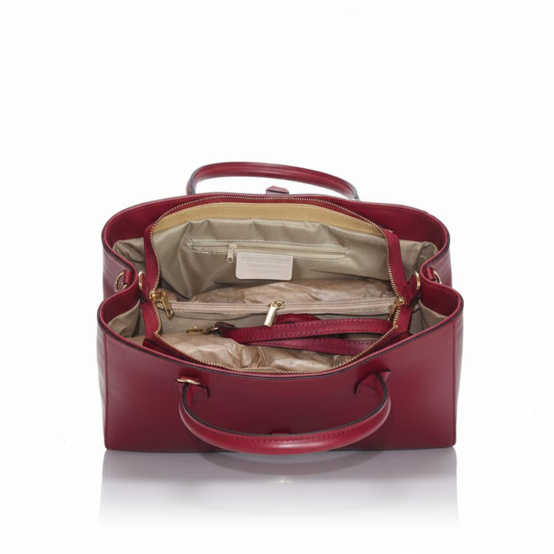 Borsa shopper Chloe in vera pelle liscia borgogna - SP Style Boutique