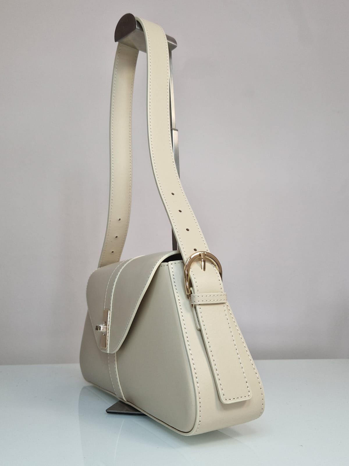 Borsa a Spalla "Monalisa" - Vera Pelle - Made in Italy - Beige