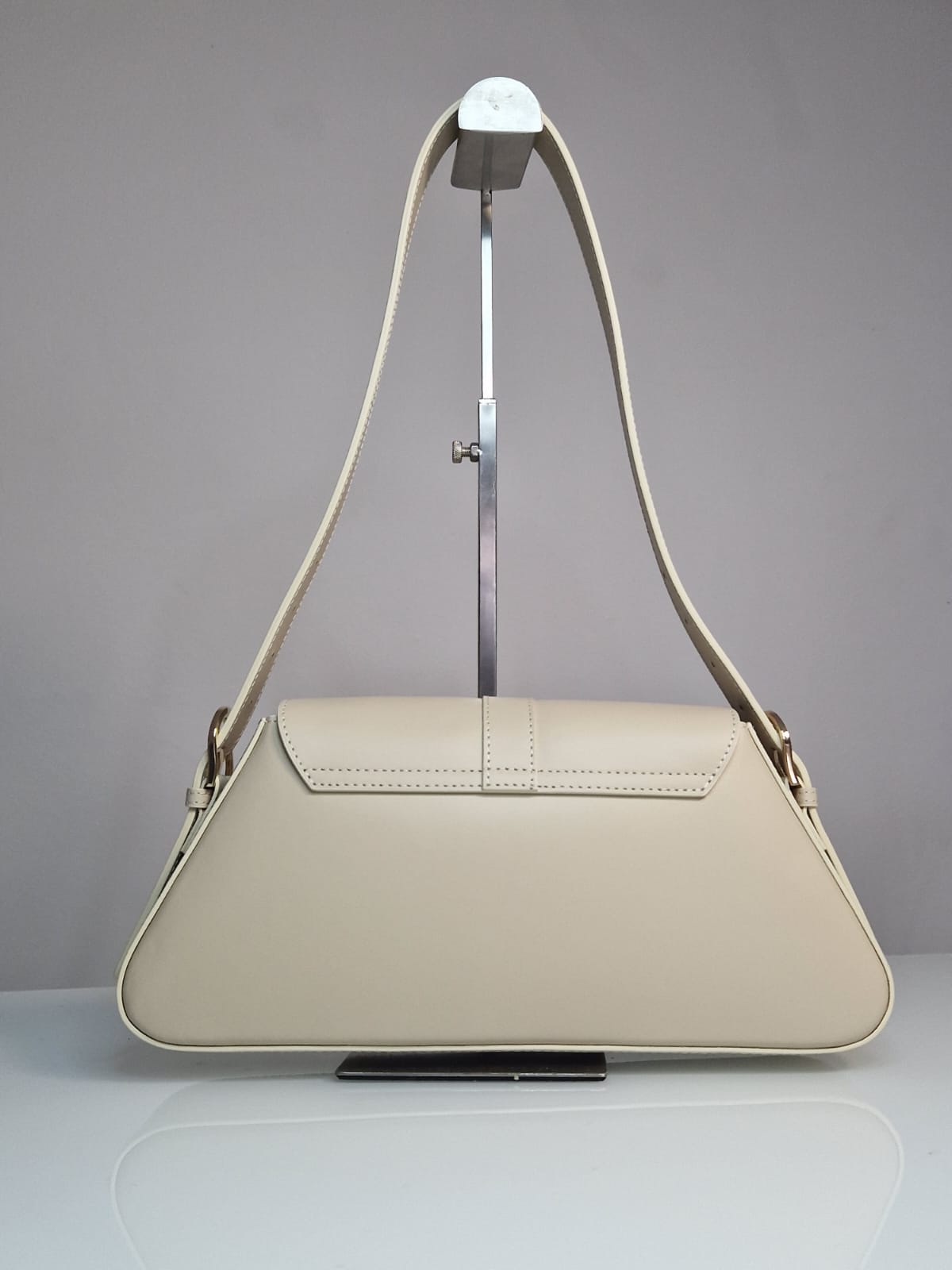 Borsa a spalla MONALISA in vera pelle italiana beige — Made in Italy