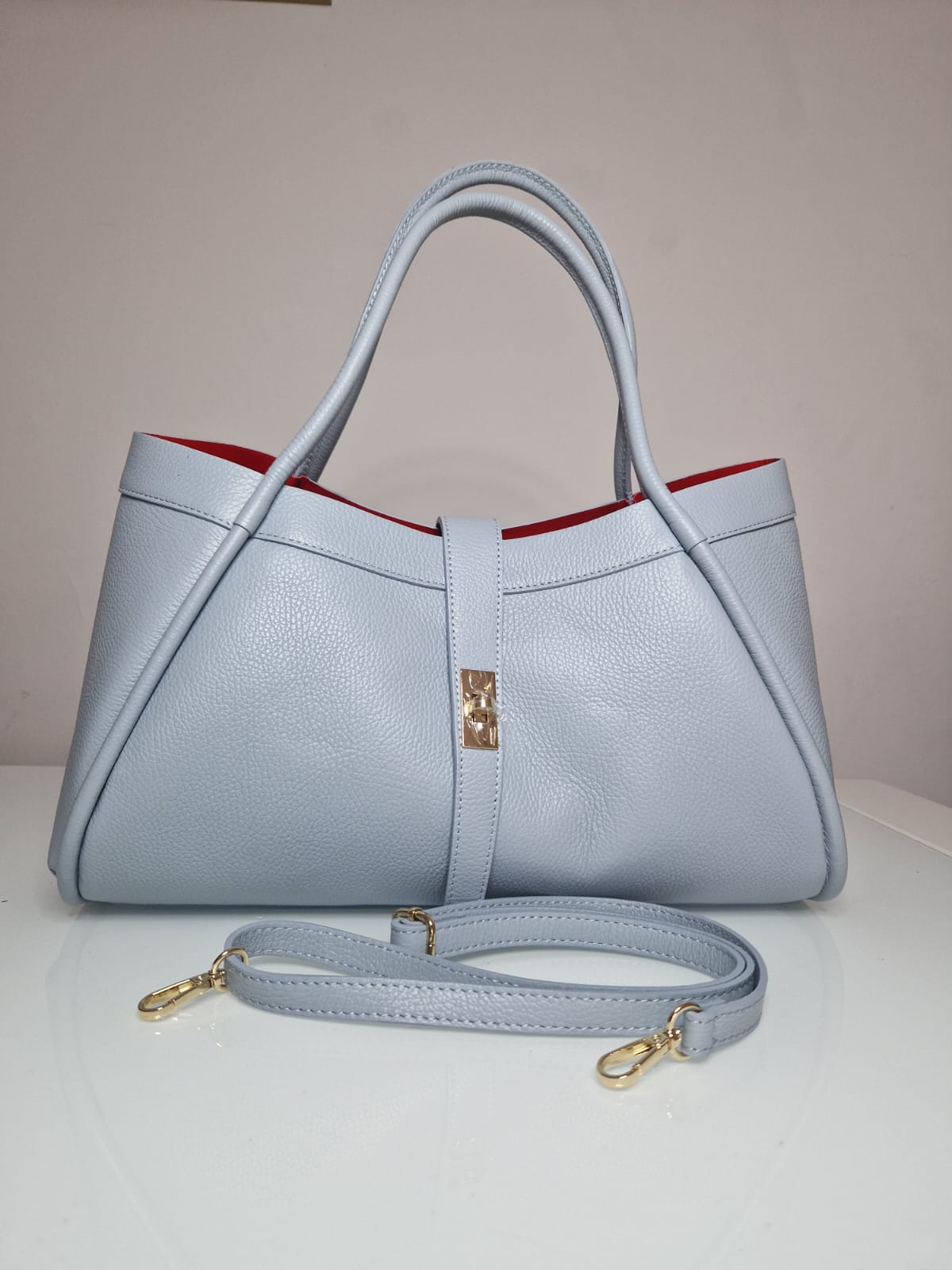 Bolso de mano y bandolera "Naomi" Piel auténtica - Made in Italy