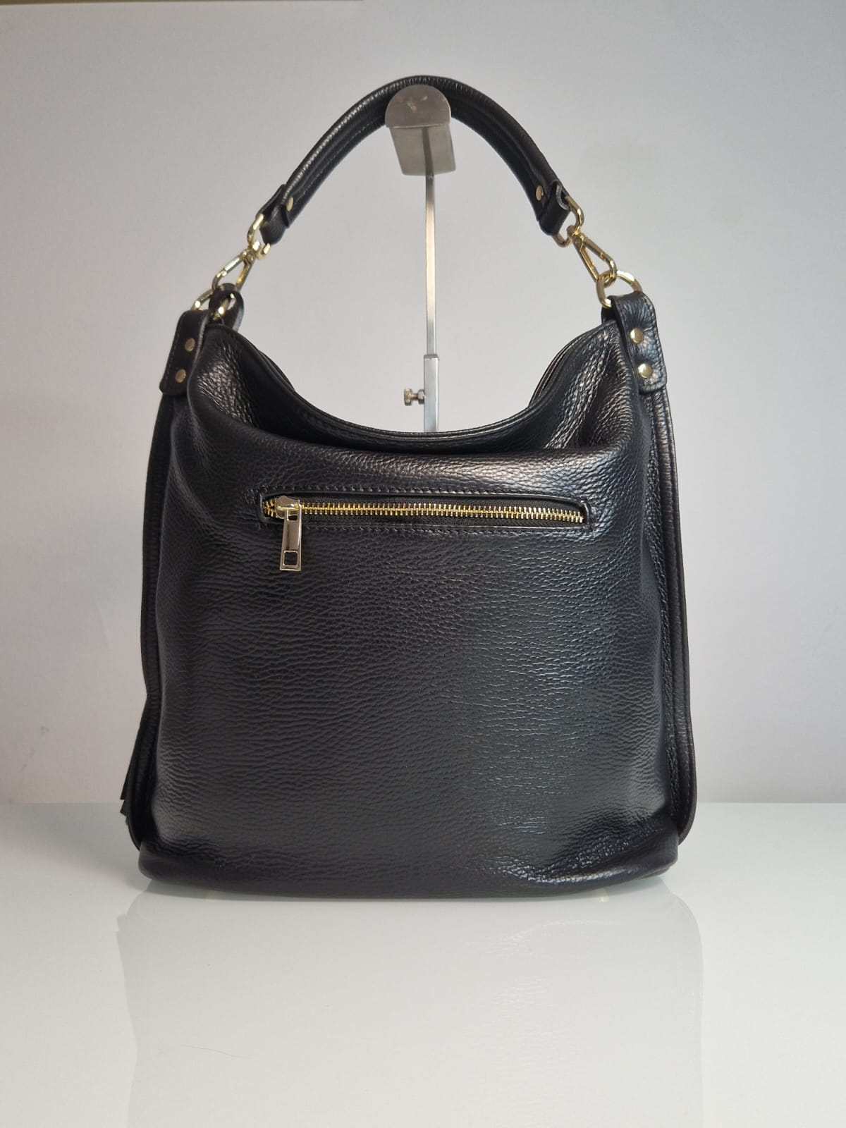 Borsa a Spalla Samanta in Vera Pelle Nera - SP Style Boutique