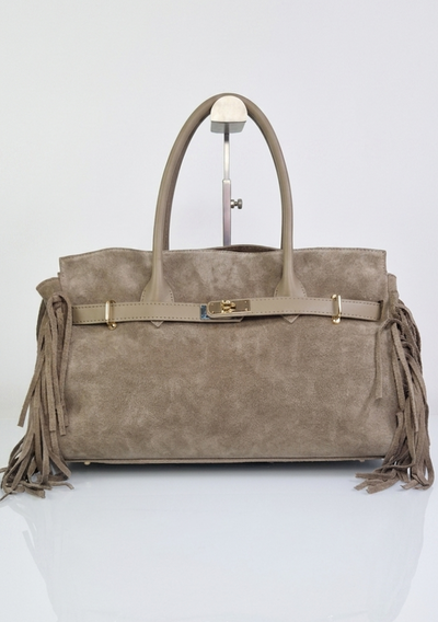 Bolso de mano CELINE en ante y piel auténtica - Burdeos - SP Style Boutique