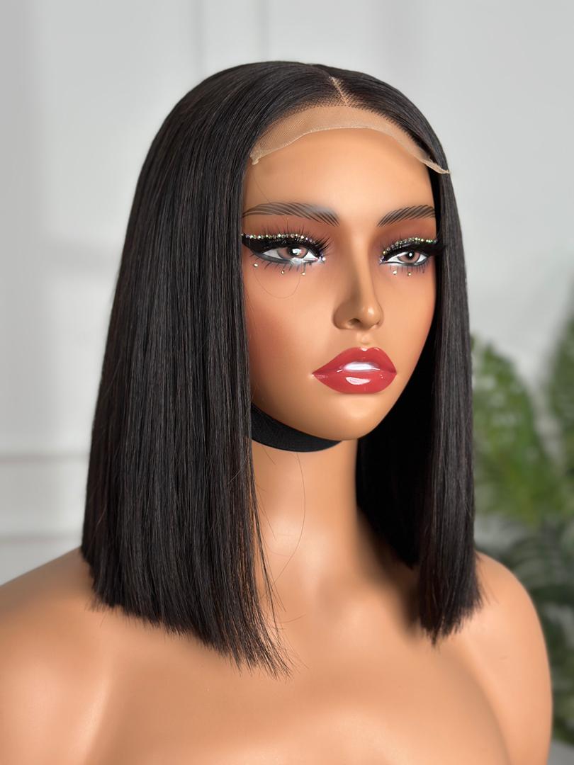 Bob Wig Human hair - dark brown - lace 4*4