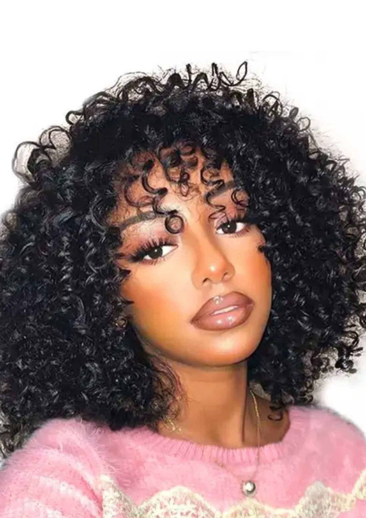 "Cheyla" kinky Afro- wig with fringes